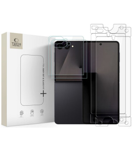 Apsauginis grūdintas stiklas + plėvelės Samsung Galaxy Z Flip 7 / 8 telefonui "Tech-Protect Easy Set 4in1"