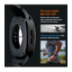 Juodas dėklas Samsung Galaxy Watch 8 / 9 (44 mm) laikrodžiui "Spigen Thin Fit 360"