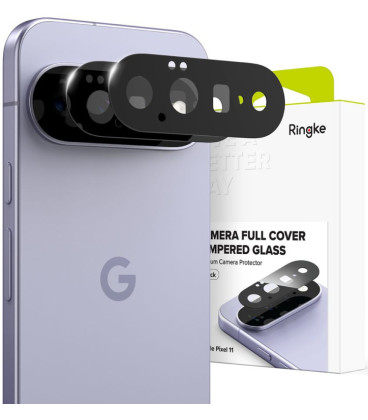 Juoda kameros apsauga Google Pixel 11 telefonui "Ringke Camera Full Cover 2-Pack" 