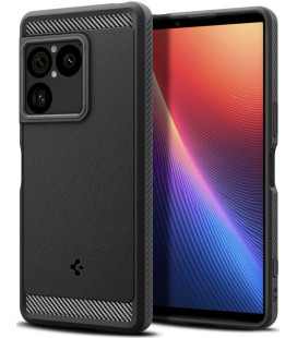 Matinis juodas dėklas Sony Xperia 1 VIII telefonui "Spigen Rugged Armor"