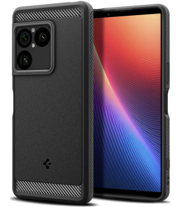 Matinis juodas dėklas Sony Xperia 1 VIII telefonui "Spigen Rugged Armor"