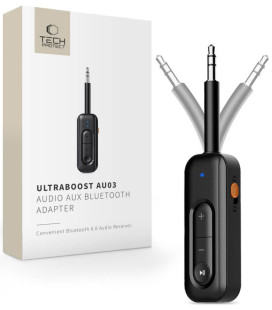 Juodas audio AUX adapteris Bluetooth 6.0 "Tech-Protect Ultraboost AU03"