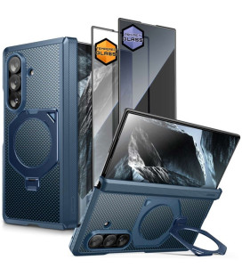 Mėlynas (Aramid) dėklas Samsung Galaxy Z Fold 8 Ultra telefonui "Supcase UB Aero Magsafe 2-Set"