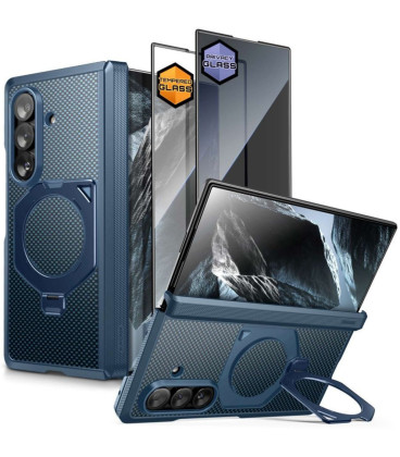 Mėlynas (Aramid) dėklas Samsung Galaxy Z Fold 8 Ultra telefonui "Supcase UB Aero Magsafe 2-Set"