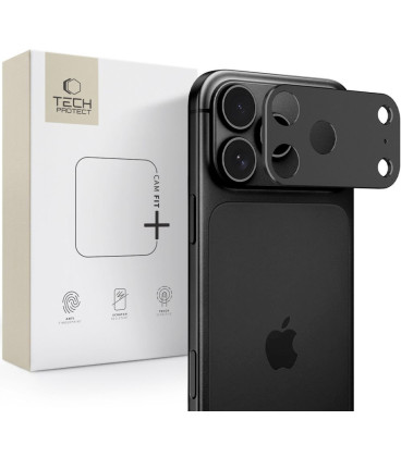 Juoda kameros apsauga Apple iPhone 18 Pro telefonui "Tech-Protect CamAlloy Fit+"