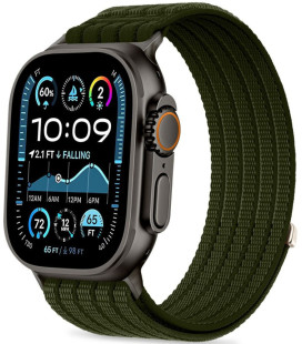 Žalia (Military) apyrankė Apple Watch 8 / 9 / 10 / 11 / SE / Ultra (44 / 45 / 46 / 49 mm) laikrodžiui "Tech-Protect Nylon Sport"
