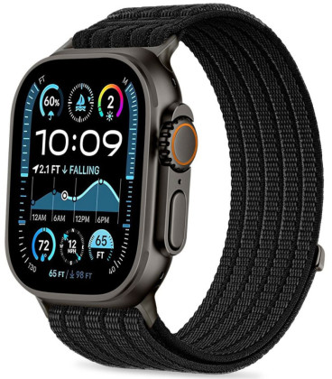 Juoda apyrankė Apple Watch 8 / 9 / 10 / 11 / SE / Ultra (44 / 45 / 46 / 49 mm) laikrodžiui "Tech-Protect Nylon Sport"
