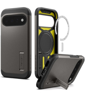 Pilkas (Gunmetal) dėklas Google Pixel 11 telefonui "Spigen Tough Armor MAG Magsafe"