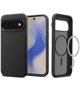 Matinis juodas dėklas Google Pixel 11 Pro telefonui "Spigen Liquid Air MAG Magsafe"