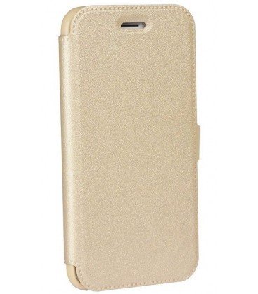 Auksinės spalvos atverčiamas dėklas LG Q6 telefonui "Telone Book Pocket"