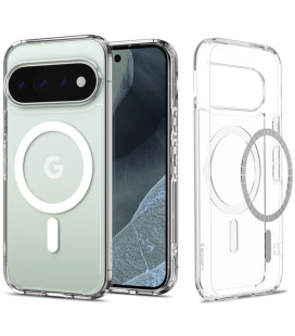 Skaidrus (Baltas) dėklas Google Pixel 11 Pro telefonui "Spigen Ultra Hybrid Magsafe"