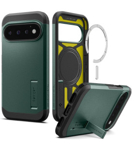 Žalias dėklas Google Pixel 11 Pro telefonui "Spigen Tough Armor MAG Magsafe"