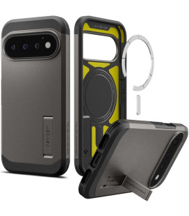 Pilkas (Gunmetal) dėklas Google Pixel 11 Pro telefonui "Spigen Tough Armor MAG Magsafe"