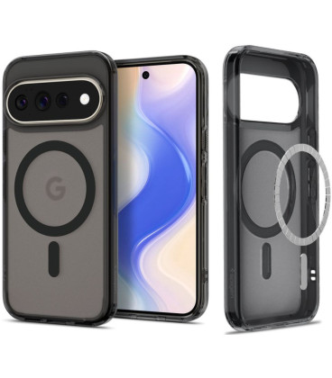 Matinis juodas dėklas Google Pixel 11 Pro XL telefonui "Spigen Ultra Hybrid Magsafe"