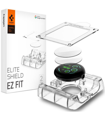 Ekrano apsauga Google Pixel Watch 3 / 4 / 5 (45 mm) laikrodžiui "Spigen Elite Shield EZ Fit 2-Pack"