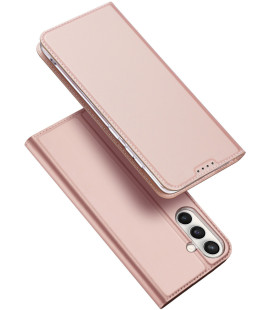 Rausvai auksinės spalvos atverčiamas dėklas Samsung Galaxy S26 FE telefonui "Dux Ducis Skin Pro"