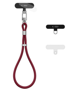 Bordo (Burgundy Wine) dirželis telefonui "Tech-Protect C11S Rope Wrist Strap"
