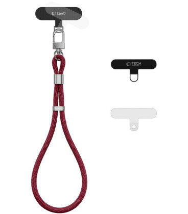 Bordo (Burgundy Wine) dirželis telefonui "Tech-Protect C11S Rope Wrist Strap"