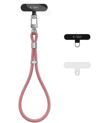 Rožinis (Dusty Rose) dirželis telefonui "Tech-Protect C11S Rope Wrist Strap"