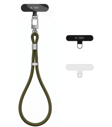 Žalias (Nomad Khaki) dirželis telefonui "Tech-Protect C11S Rope Wrist Strap"
