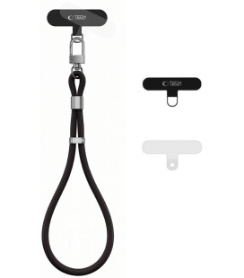 Juodas (Obsidian Black) dirželis telefonui "Tech-Protect C11S Rope Wrist Strap"