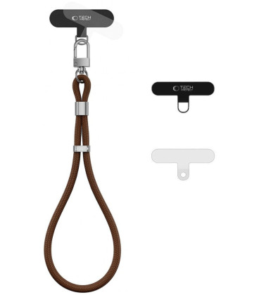 Rudas (Walnut Brown) dirželis telefonui "Tech-Protect C11S Rope Wrist Strap"