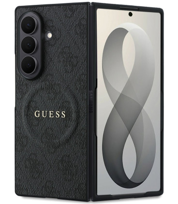 Juodas dėklas Samsung Galaxy Z Fold 8 Ultra telefonui "Guess PU Leather 4G Magnetic Case"
