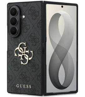 Pilkas dėklas Samsung Galaxy Z Fold 8 Ultra telefonui "Guess PU 4G Metal Logo Case"