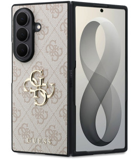 Rožinis dėklas Samsung Galaxy Z Fold 8 Ultra telefonui "Guess PU 4G Metal Logo Case"