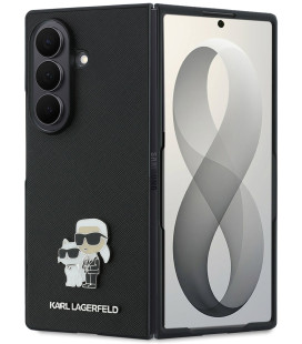 Juodas dėklas Samsung Galaxy Z Fold 8 Ultra telefonui "Karl Lagerfeld PU Saffiano Karl and Choupette Case"