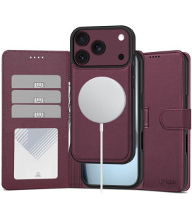 Raudonas atverčiamas dėklas Apple Iphone 17 Pro Max / 18 Pro Max telefonui "Tech-Protect Wallet Magsafe"