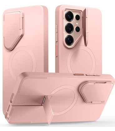 Rožinis dėklas Samsung Galaxy S26 Ultra telefonui "Tech-Protect Kevlar Aura Magsafe"