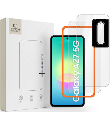 Apsauginis grūdintas stiklas + kameros apsauga Samsung Galaxy A27 5G telefonui "Tech-Protect Easy Set+ 3-Pack"