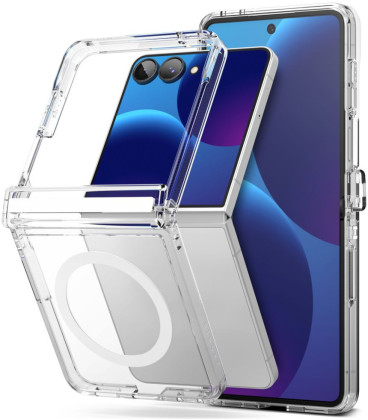 Skaidrus dėklas Samsung Galaxy Z Flip 8 telefonui "Ringke Fusion Flap Magsafe"