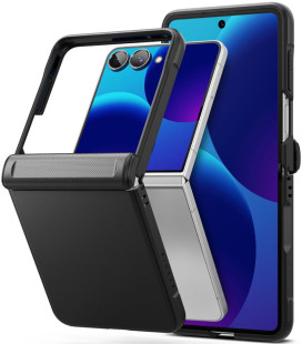 Juodas dėklas Samsung Galaxy Z Flip 8 telefonui "Ringke Onyx Flap"