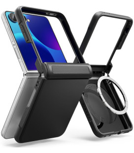 Juodas dėklas Samsung Galaxy Z Flip 8 telefonui "Ringke Onyx Flap Magsafe"