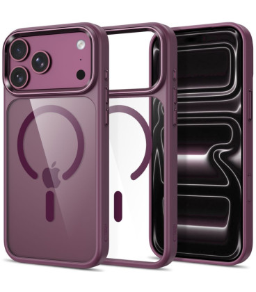 Bordo / skaidrus dėklas Apple iPhone 17 Pro / 18 Pro telefonui "Tech-Protect Magmat Magsafe CC"