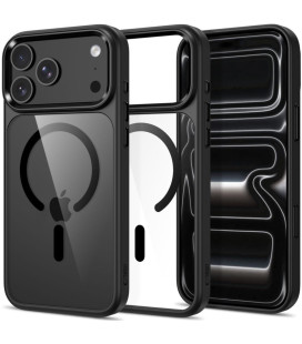 Juodas / skaidrus dėklas Apple iPhone 17 Pro Max / 18 Pro Max telefonui "Tech-Protect Magmat Magsafe CC"