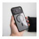 Juodas / skaidrus dėklas Apple iPhone 17 Pro Max / 18 Pro Max telefonui "Tech-Protect Magmat Magsafe CC"