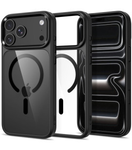 Juodas / skaidrus dėklas Apple iPhone 17 Pro / 18 Pro telefonui "Tech-Protect Magmat Magsafe CC"