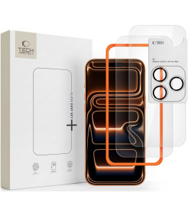 Apsauginis grūdintas stiklas + kameros apsauga Apple iPhone 18 Pro Max telefonui "Tech-Protect Easy Set+ 3-Pack"