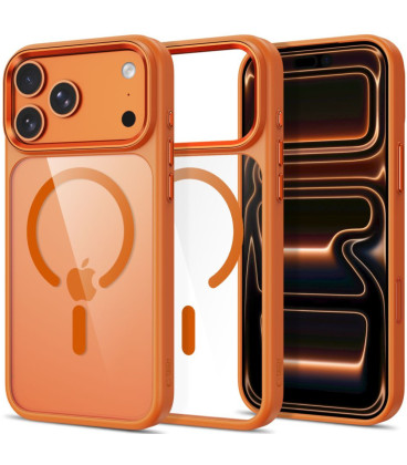 Oranžinis / skaidrus dėklas Apple iPhone 17 Pro / 18 Pro telefonui "Tech-Protect Magmat Magsafe CC"