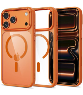 Oranžinis / skaidrus dėklas Apple iPhone 17 Pro Max / 18 Pro Max telefonui "Tech-Protect Magmat Magsafe CC"