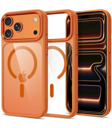 Oranžinis / skaidrus dėklas Apple iPhone 17 Pro Max / 18 Pro Max telefonui "Tech-Protect Magmat Magsafe CC"