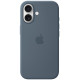 Originalus mėlynas (Anchor Blue) "Silicone Magsafe Cover" dėklas Apple iPhone 17 telefonui "MGEW4ZM/A"