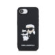 Juodas dėklas Apple iPhone 16e / 17e telefonui "Karl Lagerfeld 3D Rubber Karl and Choupette Case"