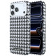 Juodas dėklas Apple iPhone 17 Pro Max telefonui "Karl Lagerfeld PU Houndstooth Resin Plate MagSafe Case"