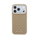Smėlio spalvos dėklas Apple iPhone 17 Pro Max telefonui "Karl Lagerfeld PU Perforated Gold Dots MagSafe Case"