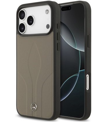 Rudas dėklas Apple iPhone 17 Pro Max telefonui "Mercedes Leather The Move MagSafe Case"