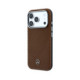 Rudas dėklas Apple iPhone 17 Pro Max telefonui "Mercedes PU Leather Wood Semi Wrap MagSafe Case"